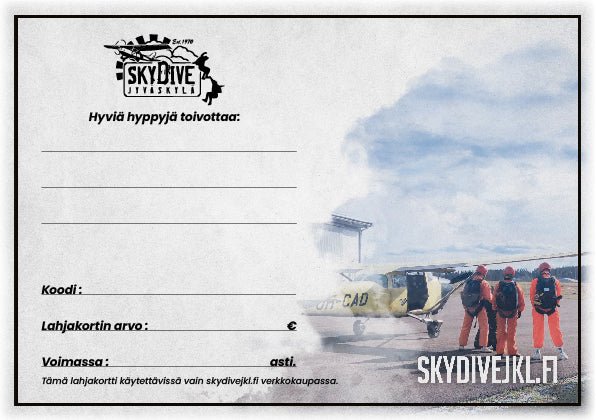 Lahjakortti - Skydive Jyväskylä